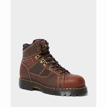 Dr Martens Férfi Ironbridge Extra Wide Bőr Munkavédelmi Bakancs Gesztenyebarna